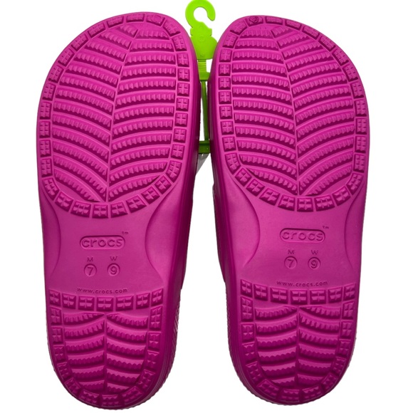 New CROCS Classic Two-Strap Slide Sandals Jibbitz Pink - Picture 4 of 4